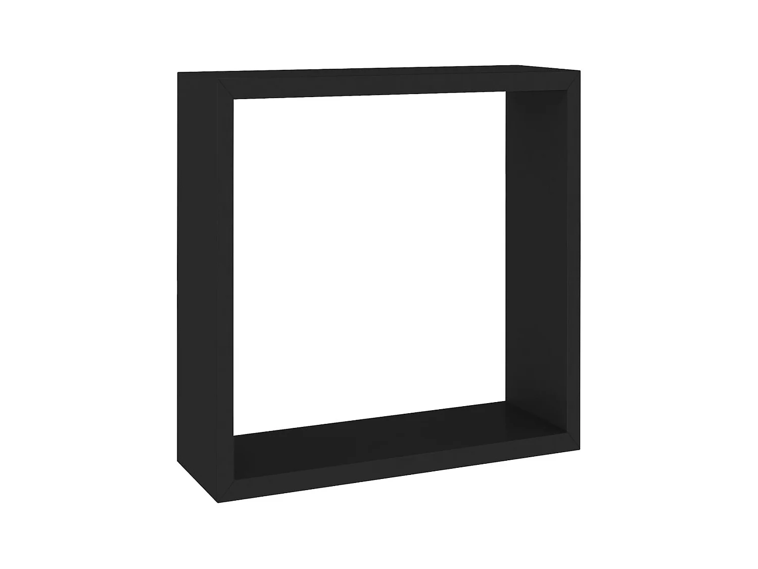 Étagères murales sous forme de cube 3 pcs Noir MDF