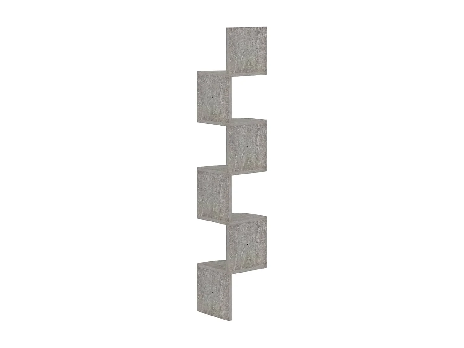 Étagère d'angle murale gris béton 19x19x123cm bois d'ingénierie