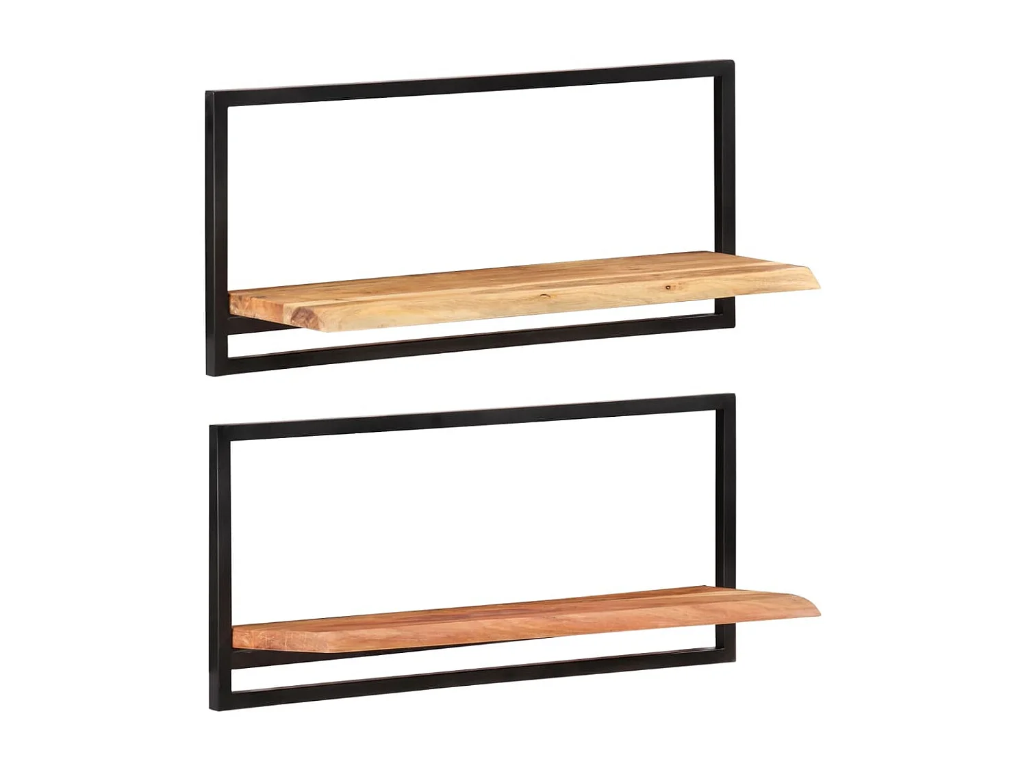 Étagères murales 2 pcs 80x25x35 cm Bois d'acacia et acier