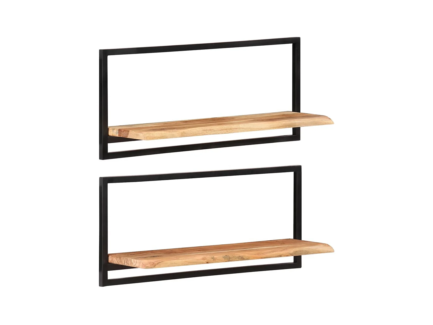 Wandplanken 2 stuks 80x25x35 cm Acaciahout en staal