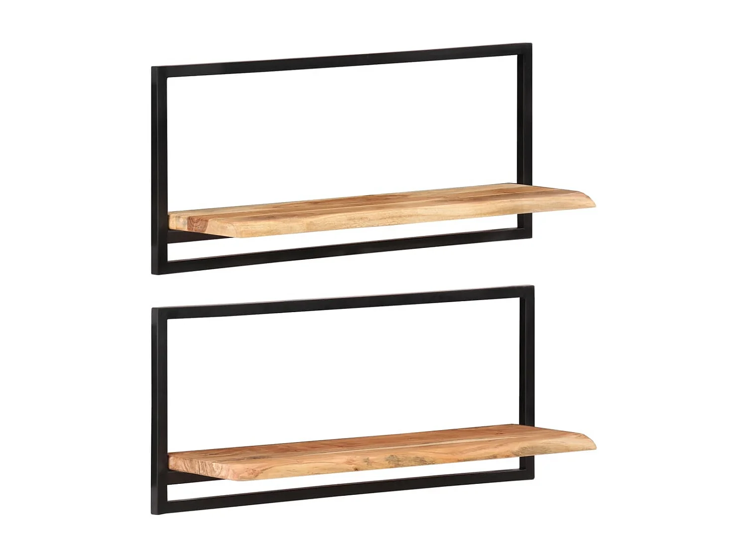 Étagères murales 2 pcs 80x25x35 cm Bois d'acacia et acier