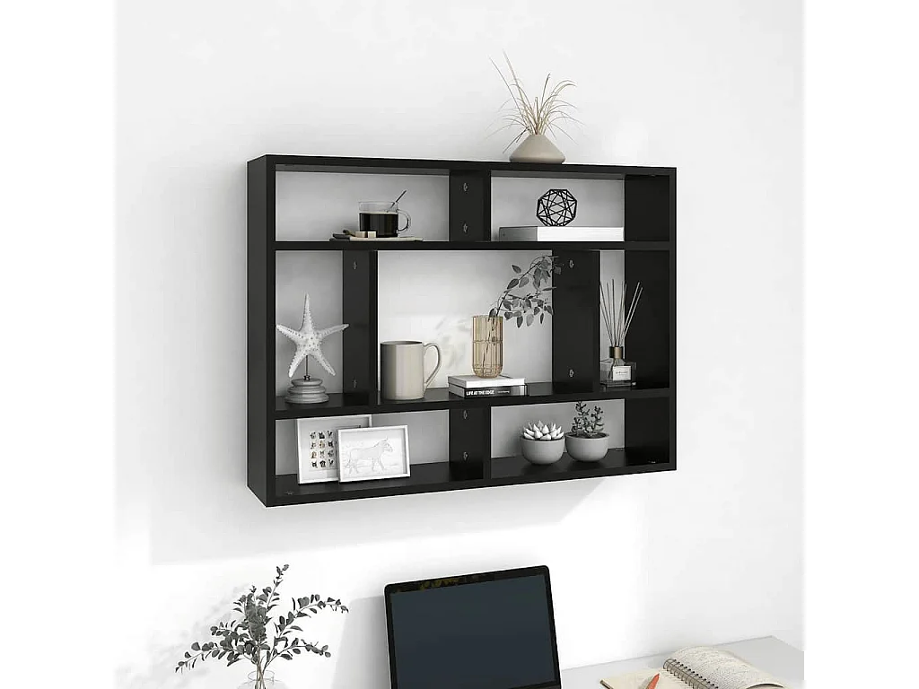 Étagère murale Noir 75x16x55 cm Bois d'ingénierie
