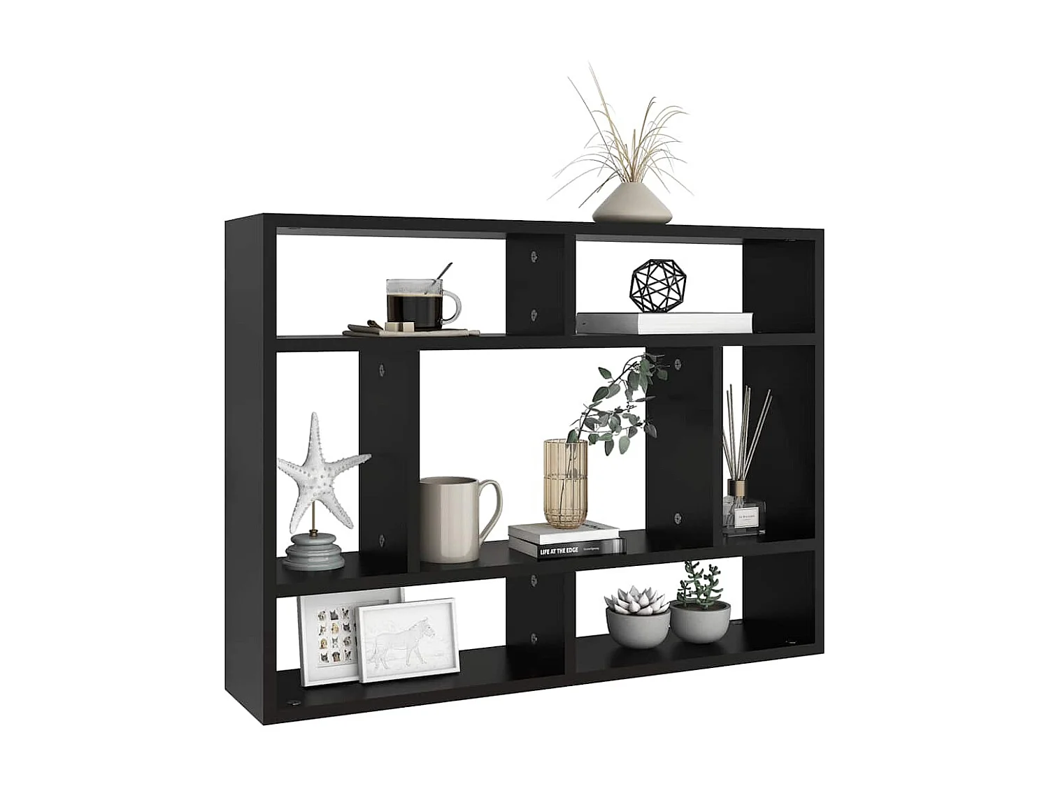 Étagère murale Noir 75x16x55 cm Bois d'ingénierie