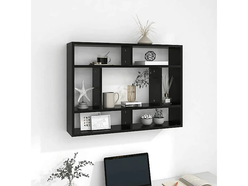 Étagère murale Noir 75x16x55 cm Bois d'ingénierie