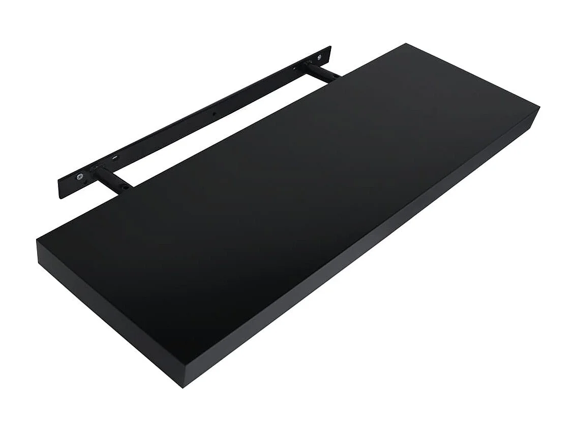 Mensole da parete sospese 2 pezzi Nero 100x20x3,8 cm