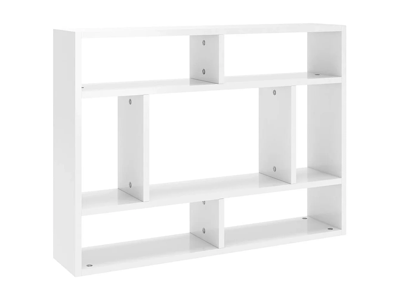 Mensola da parete Bianco lucido 75x16x55 cm Legno composito