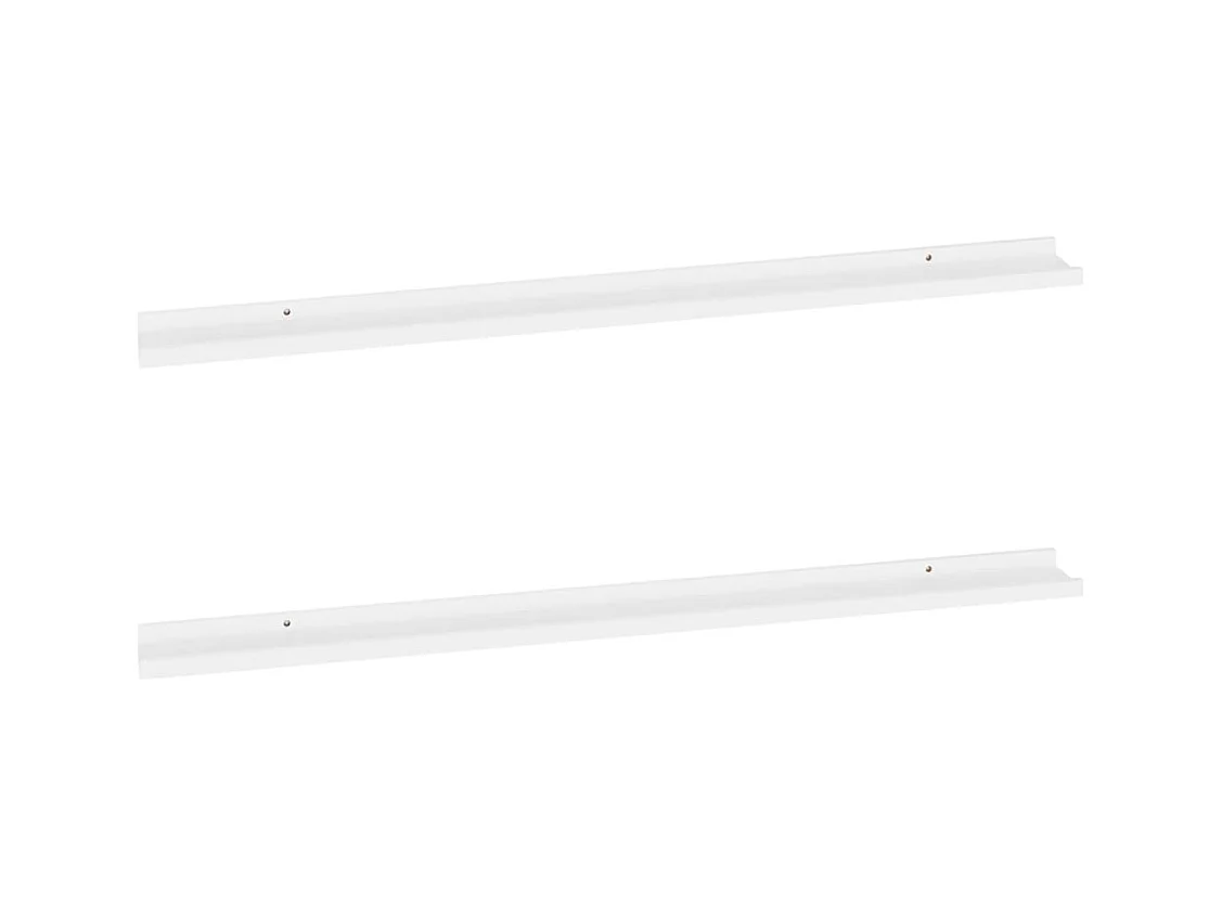 Mensole da parete 2 pz Bianco 115x9x3 cm