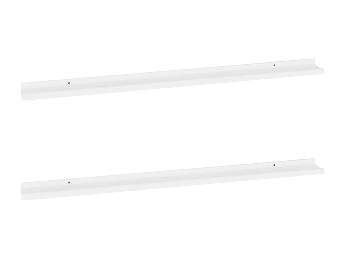 Étagères murales 2 pcs Blanc 115x9x3 cm