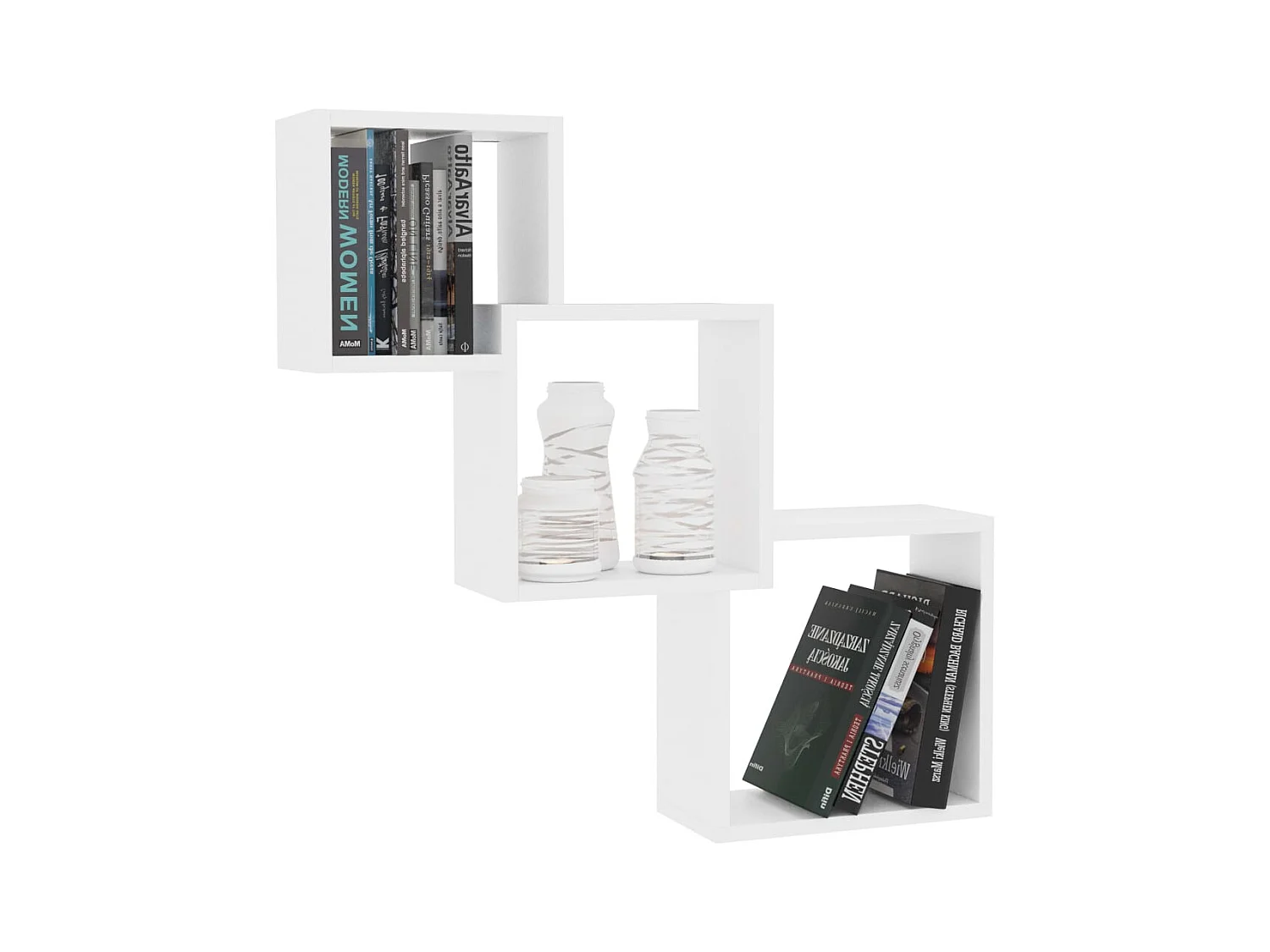 Weiße Würfel-Wandregale 68x15x68 cm Holzwerkstoff