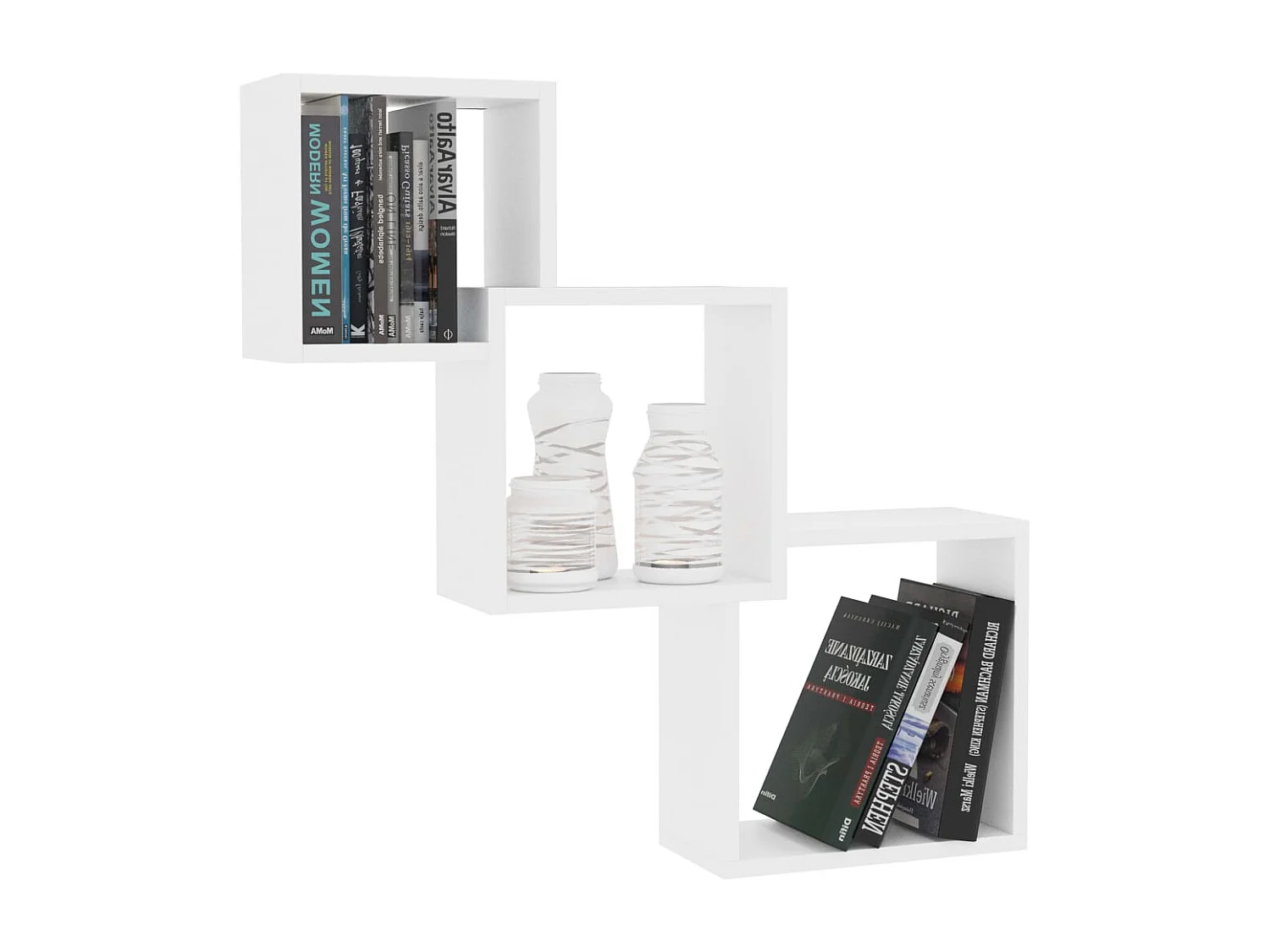 Weiße Würfel-Wandregale 68x15x68 cm Holzwerkstoff