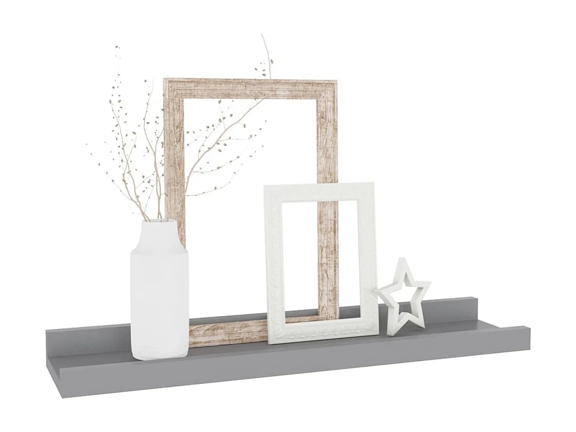 Mensole da parete 4 pz Grigio 40x9x3 cm