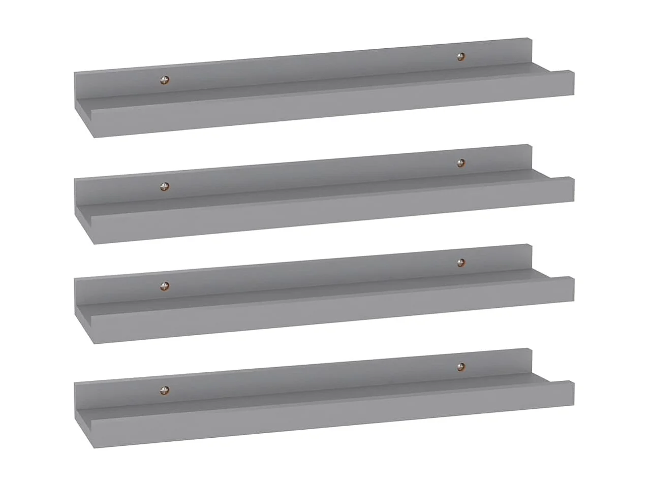 Étagères murales 4 pcs Gris 40x9x3 cm