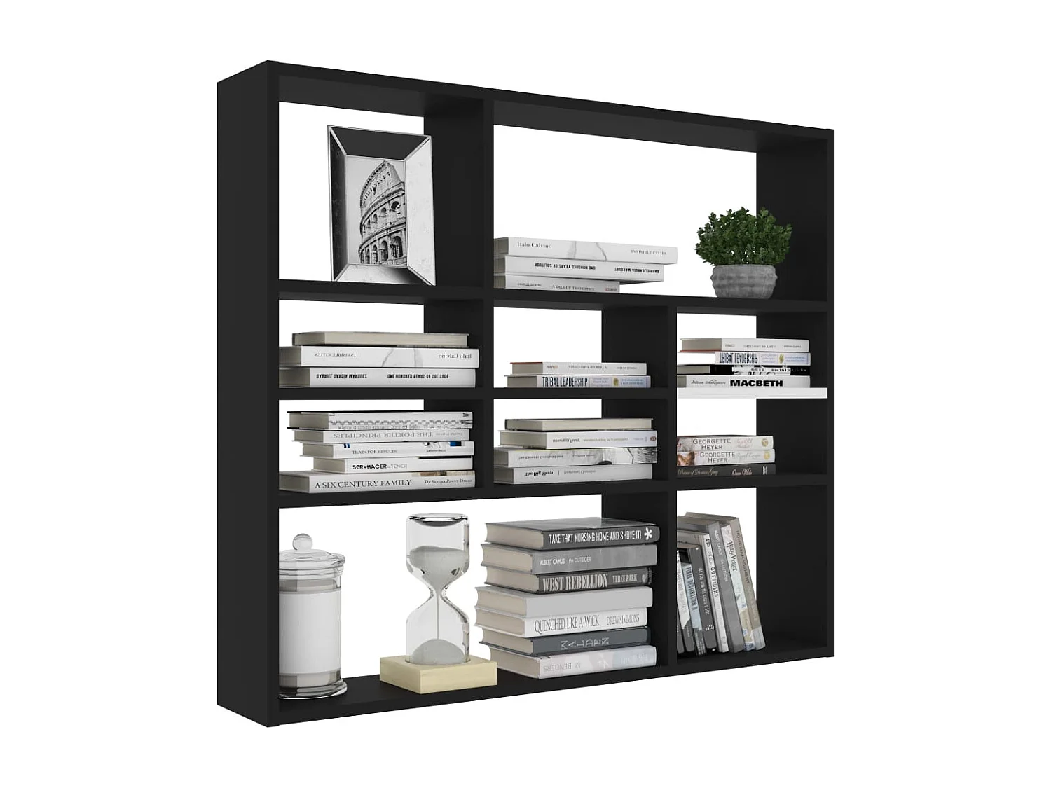 Mensola da parete nera 90x16x78 cm in legno ingegnerizzato