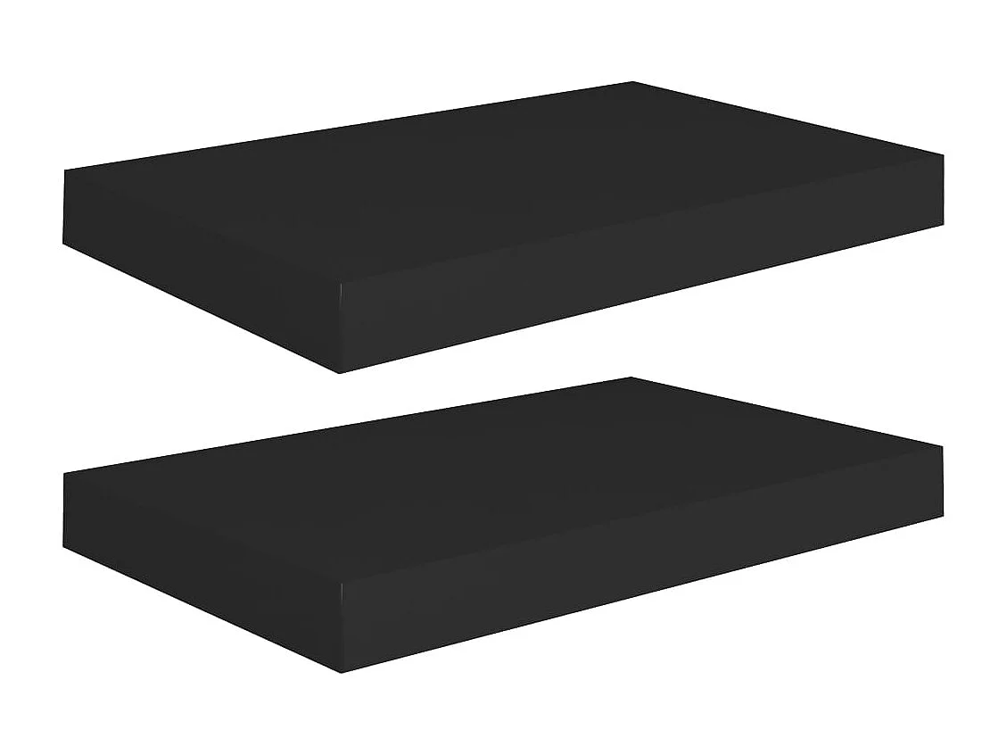 Étagères murales flottantes 2 pcs noir 40x23x3,8 cm MDF