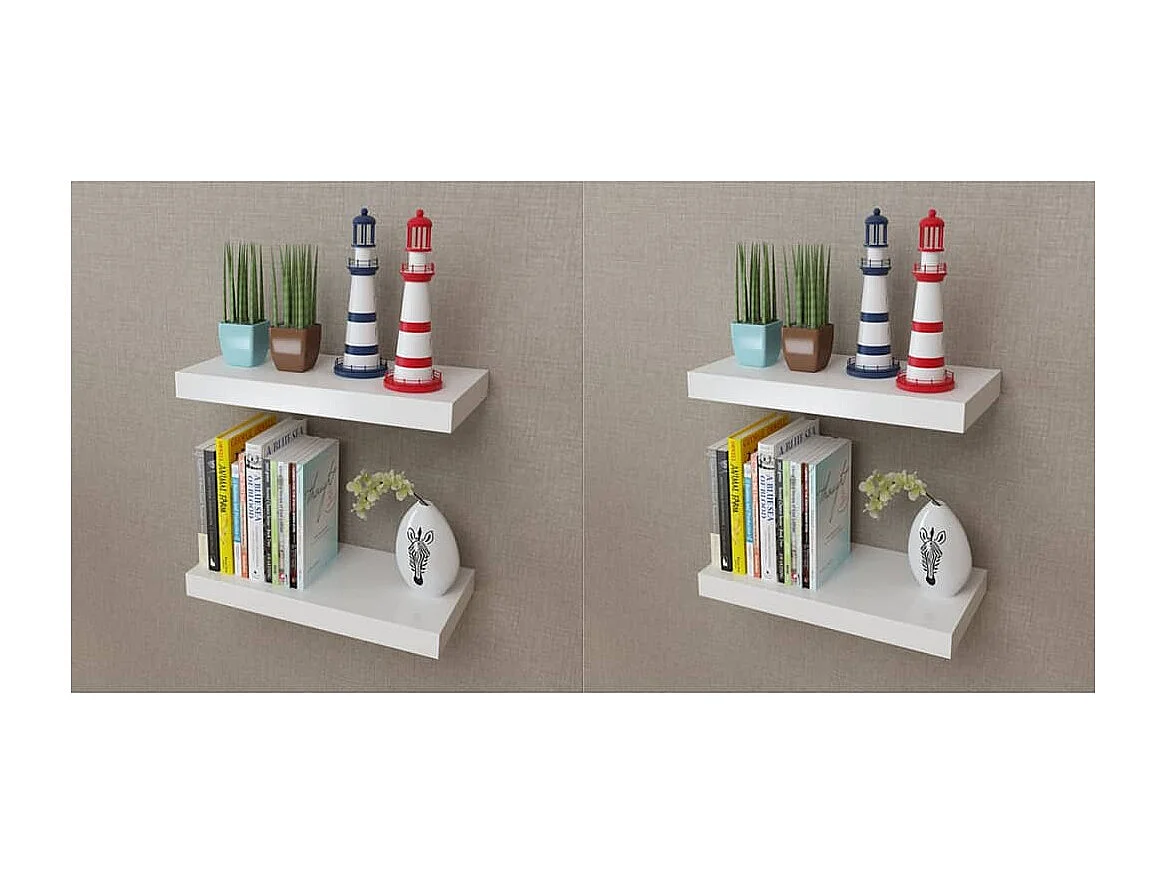 Étagères murales 4 pcs Blanc 40 cm