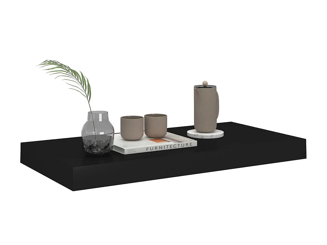 Étagères murales flottantes 4 pcs noir 50x23x3,8 cm MDF