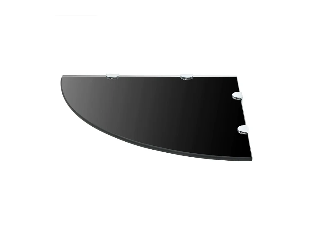 Étagères d'angle 2 pcs et supports chromés Verre Noir 45x45 cm