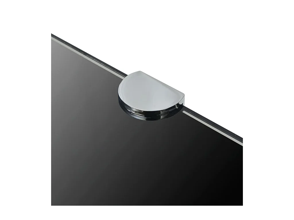 Étagères d'angle 2 pcs et supports chromés Verre Noir 45x45 cm