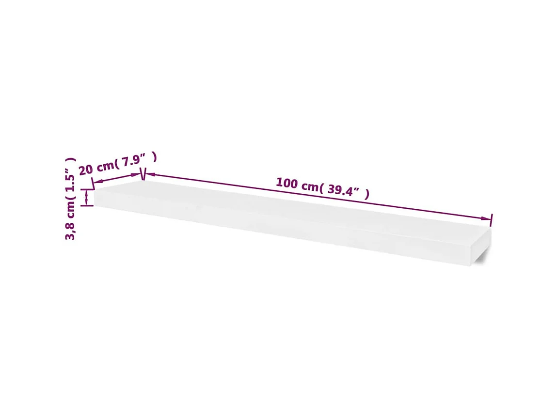 mensole da parete in MDF bianco per libri/DVD