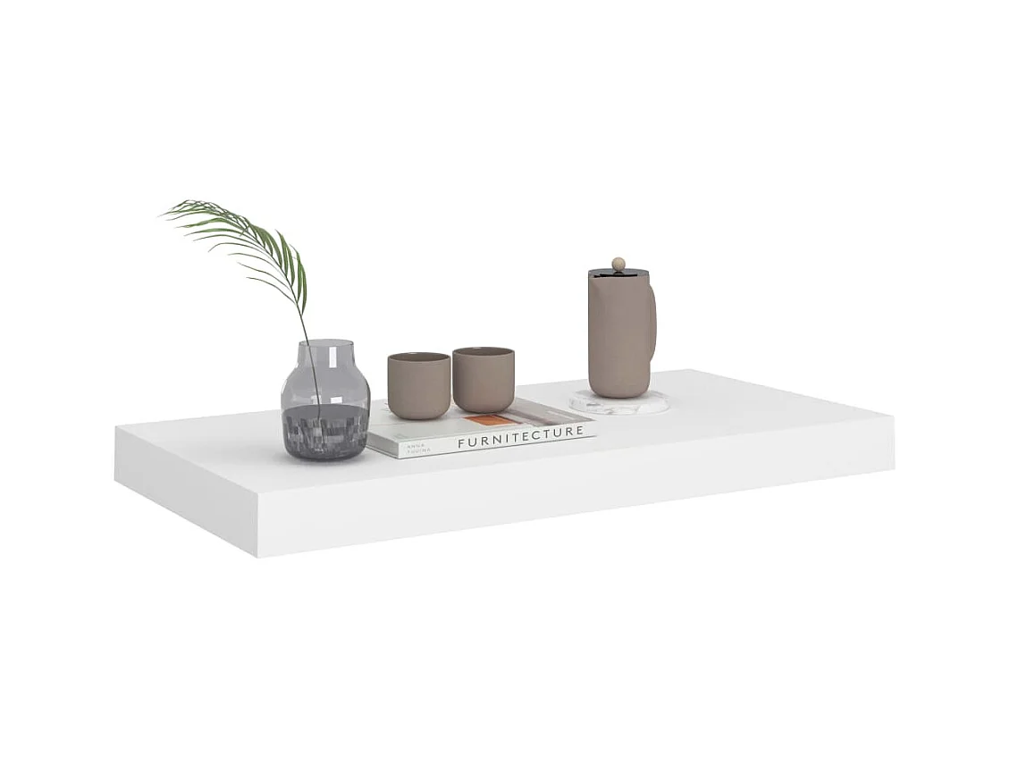 Mensole da parete sospese 4 pezzi Bianco 50x23x3,8 cm MDF