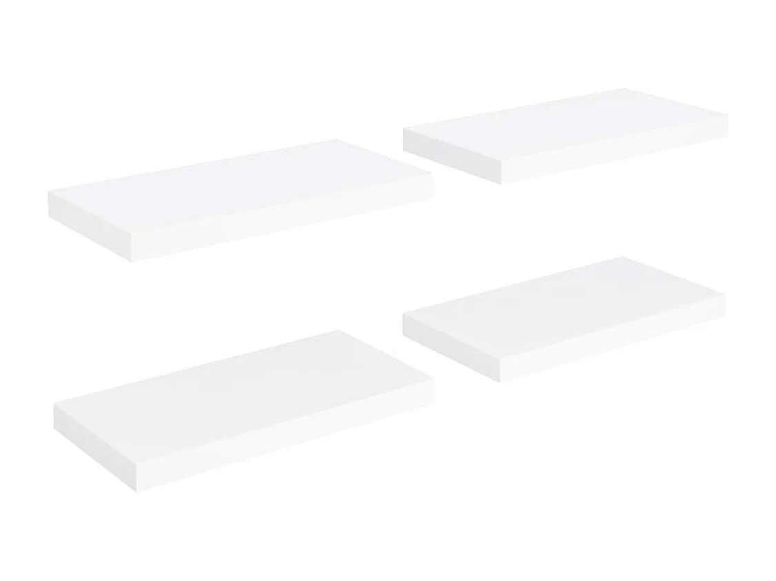 Étagères murales flottantes 4 pcs Blanc 50x23x3,8 cm MDF