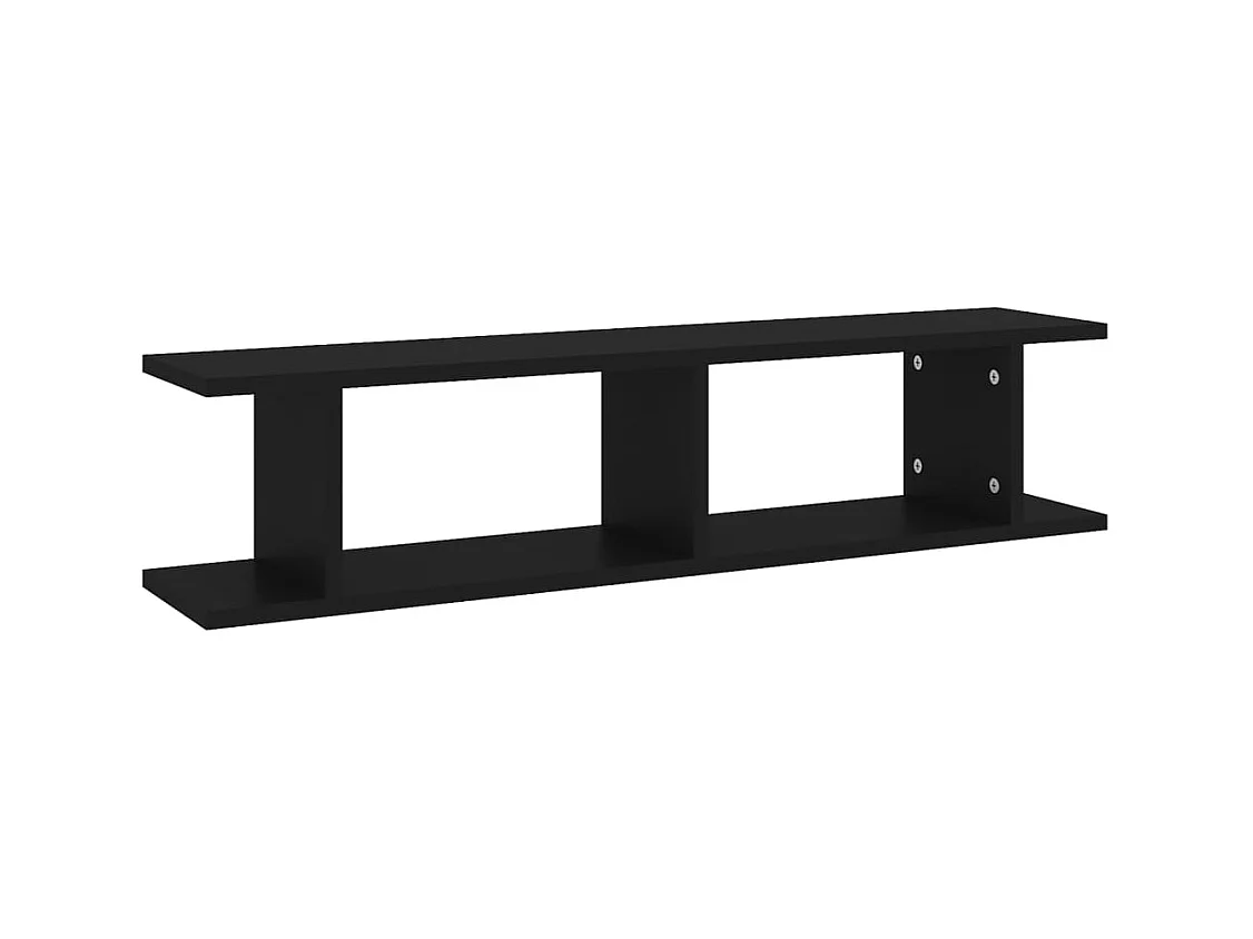 Mensole da parete 2 pz Nero 90x18x20 cm in legno ingegnerizzato