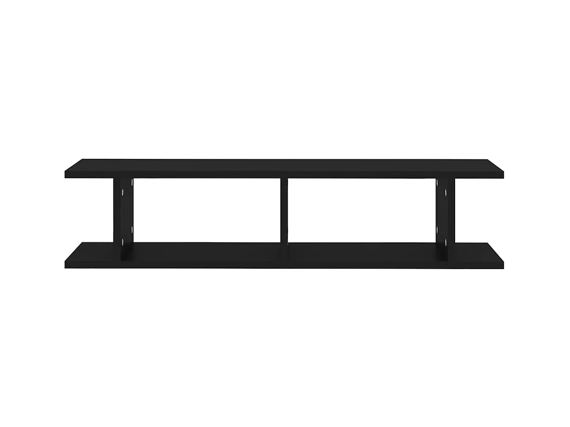 Mensole da parete 2 pz Nero 90x18x20 cm in legno ingegnerizzato