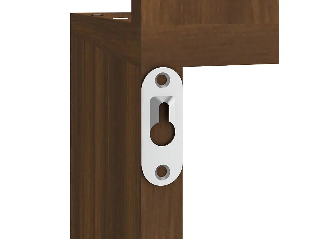Étagère d'angle murale Chêne brun 20x20x127,5cm Bois ingénierie