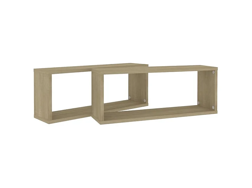 Étagères murales cube 2 pcs Chêne sonoma Bois d’ingénierie