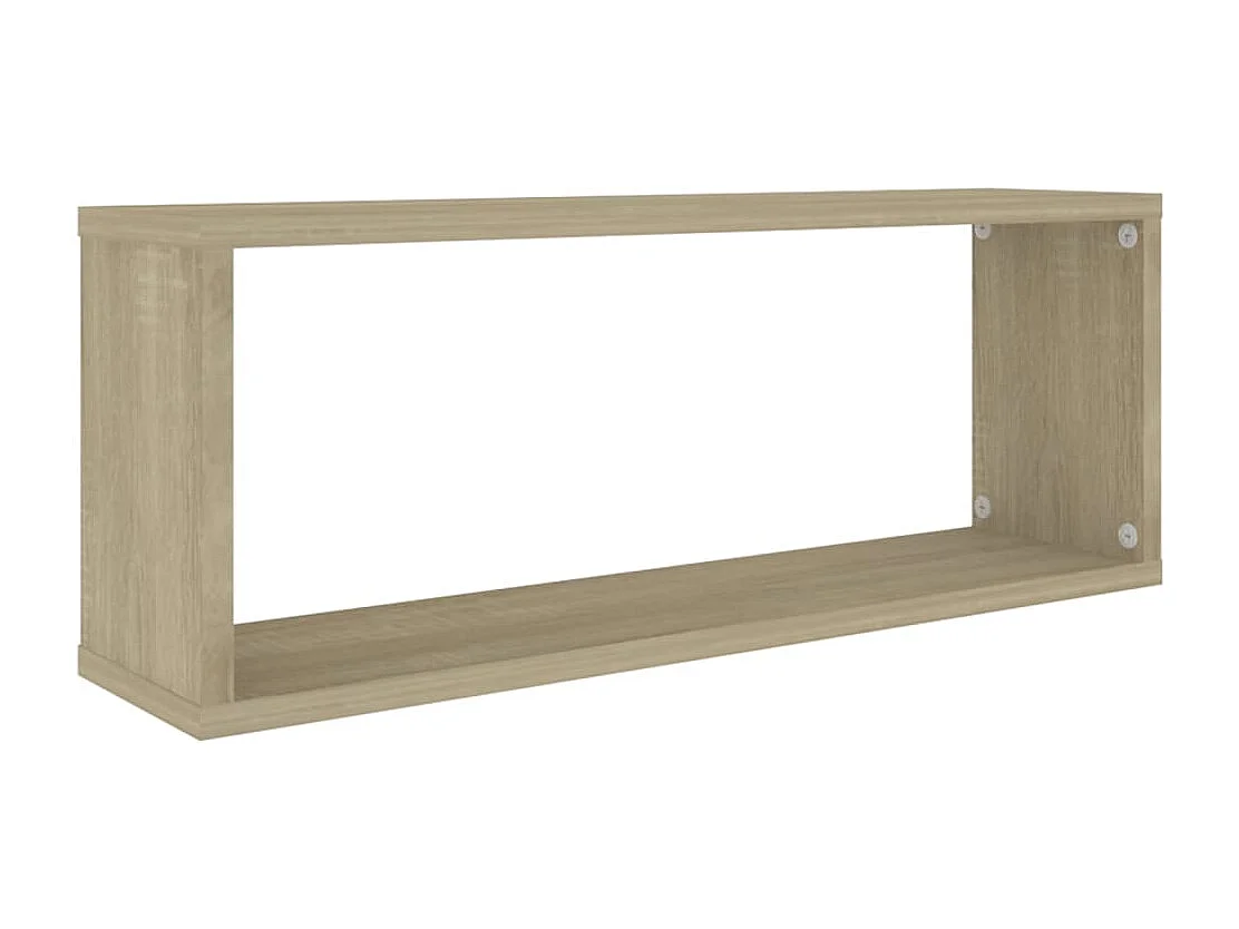Étagères murales cube 2 pcs Chêne sonoma Bois d’ingénierie