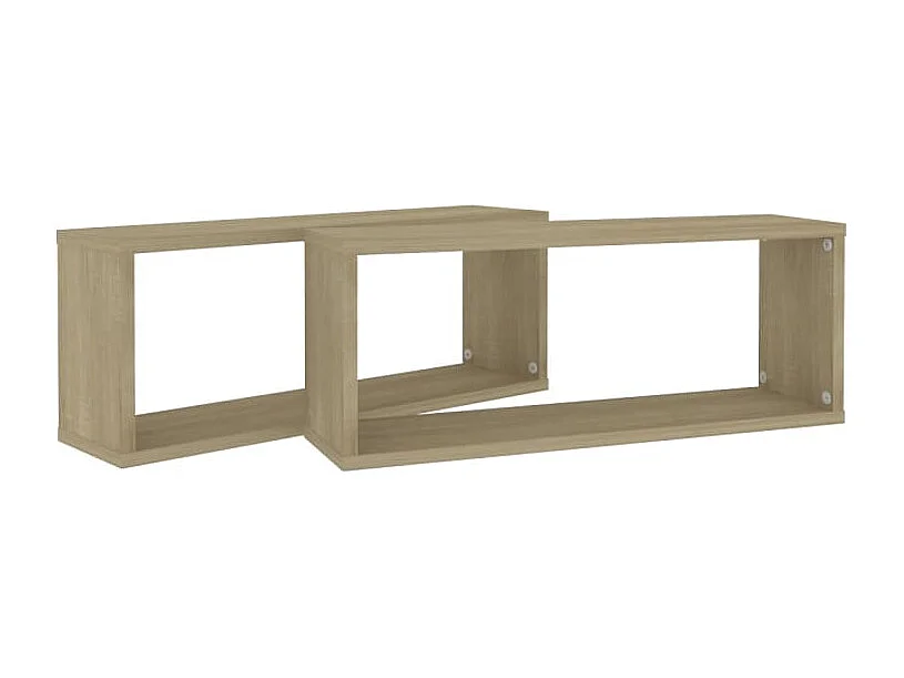 Étagères murales cube 2 pcs Chêne sonoma Bois d’ingénierie