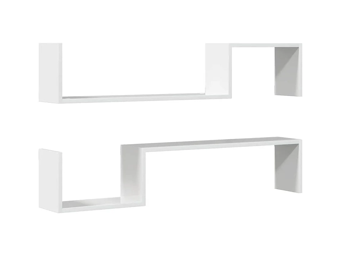 mensole da parete in legno ingegnerizzato bianco lucido