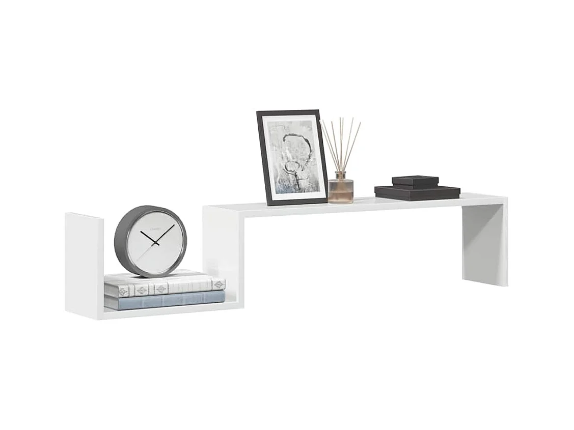 mensole da parete in legno ingegnerizzato bianco lucido