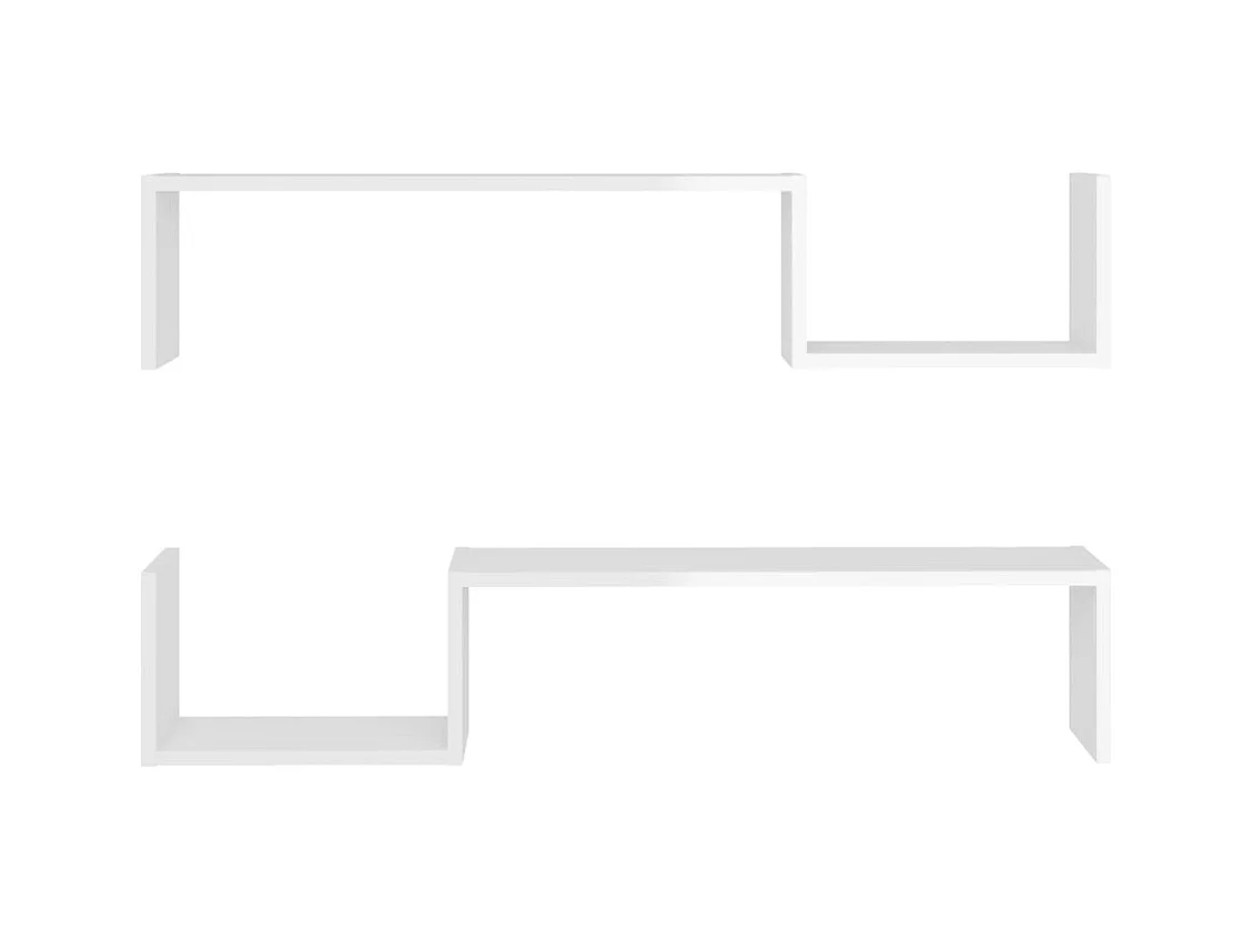 mensole da parete in legno ingegnerizzato bianco lucido