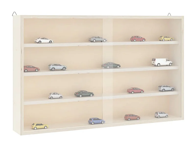 Houten collectie vitrine met deuren 60x8,5x37 cm