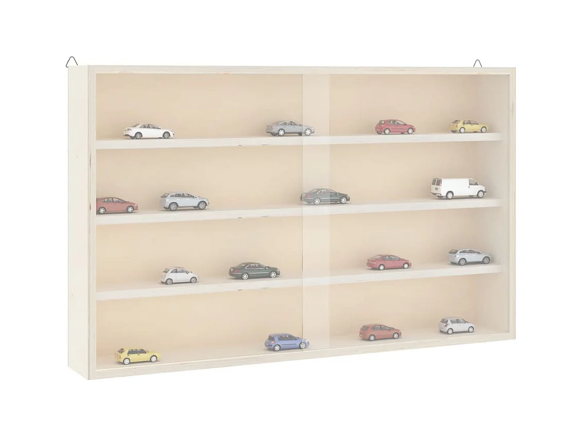 Houten collectie vitrine met deuren 60x8,5x37 cm