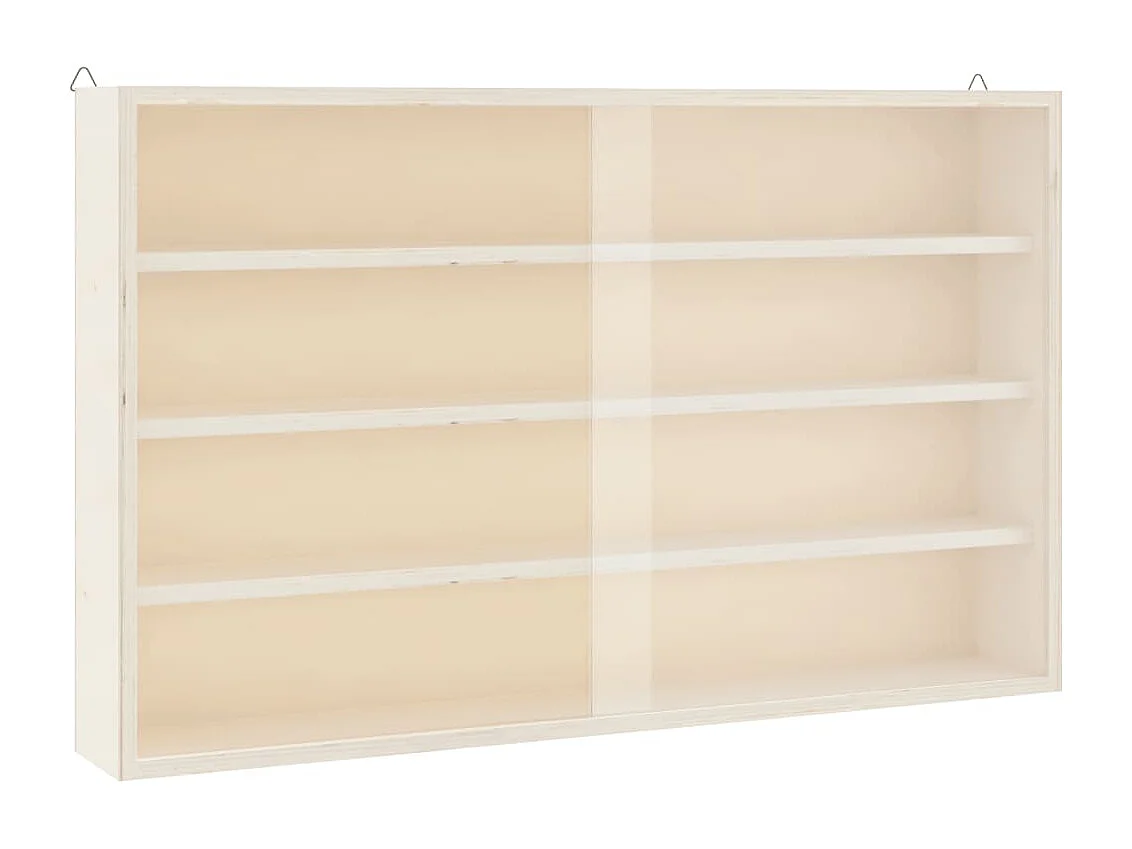 Vitrina de colección de madera con puertas 60x8,5x37 cm