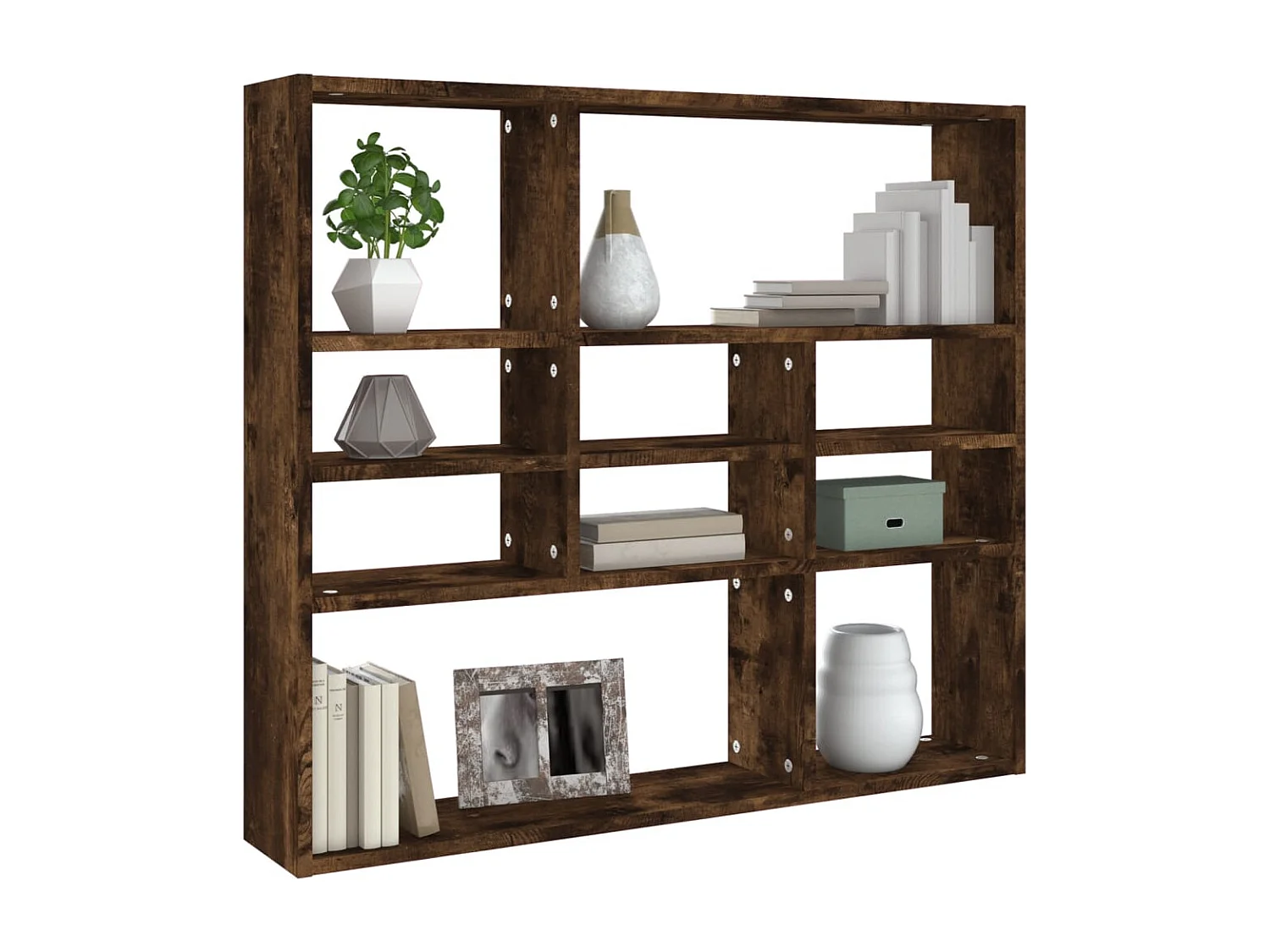 Étagère murale Chêne fumé 90x16x78 cm Bois d'ingénierie