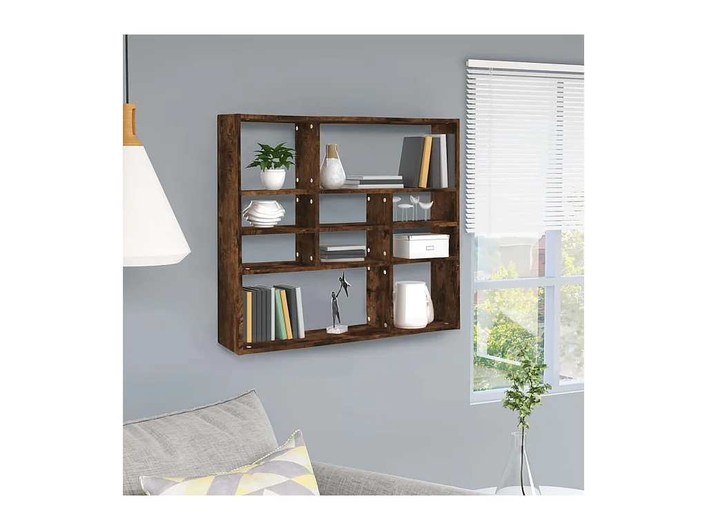 Wandplank Gerookt eikenhout 90x16x78 cm Technisch hout
