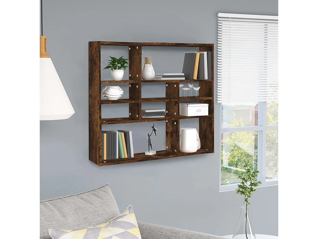 Étagère murale Chêne fumé 90x16x78 cm Bois d'ingénierie