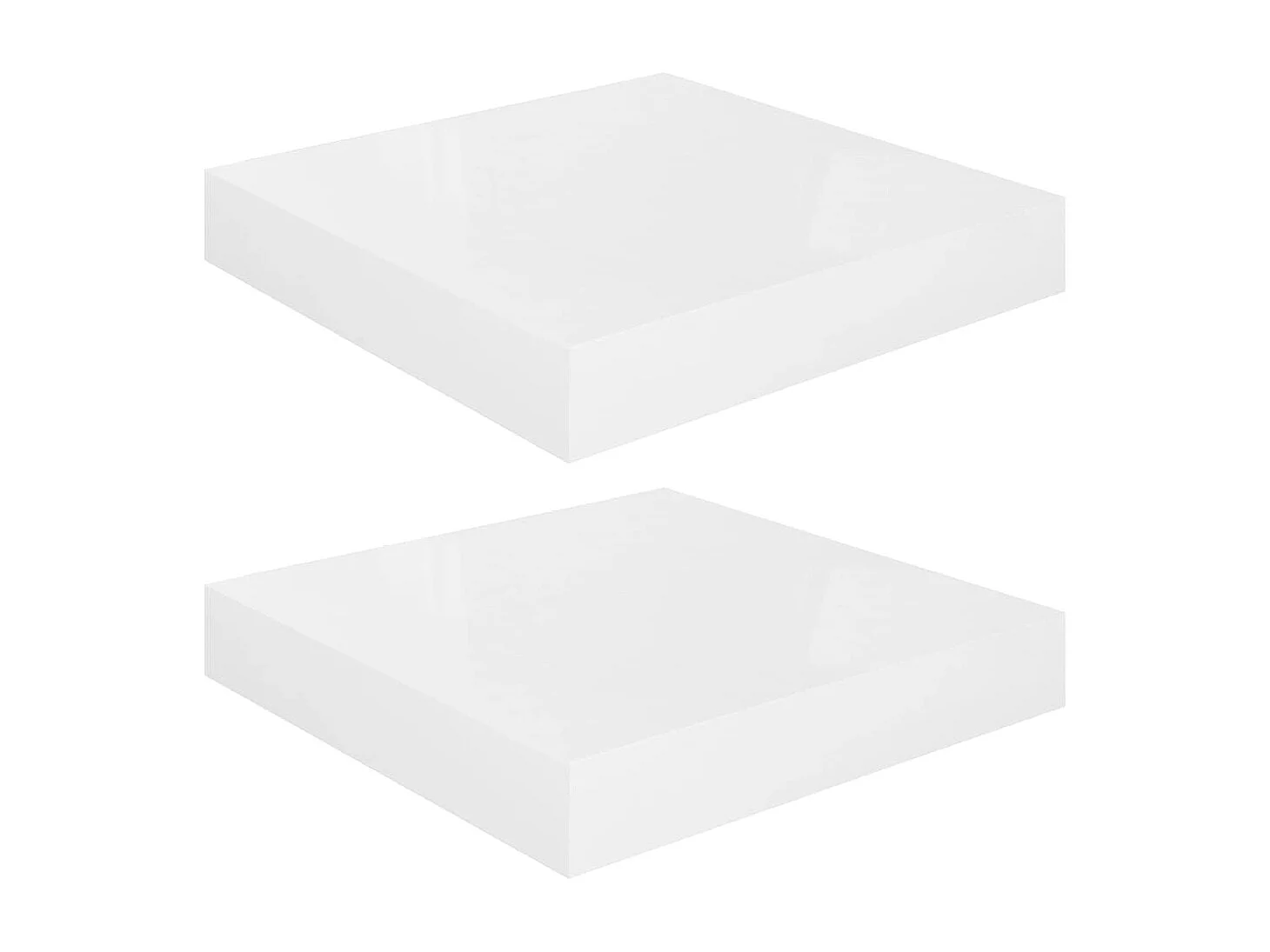 Étagère murale flottante 2 pcs Blanc brillant 23x23,5x3,8cm MDF