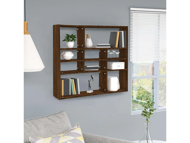 Wandplank Bruin eiken 90x16x78 cm Technisch hout