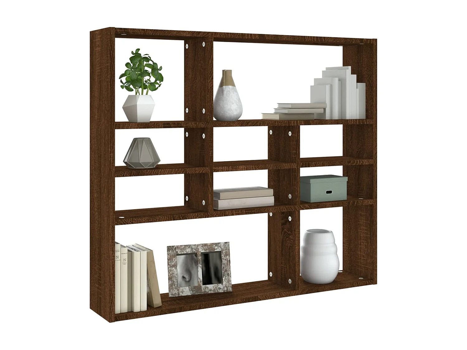 Étagère murale Chêne marron 90x16x78 cm Bois d’ingénierie