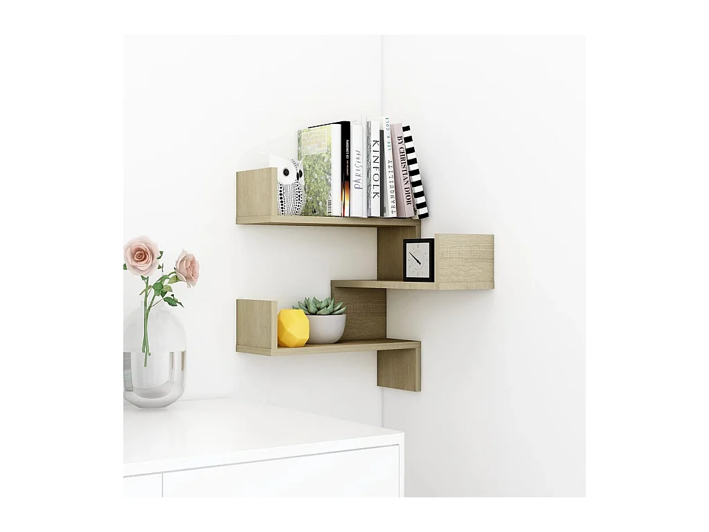 Étagère d'angle murale Chêne Sonoma 40x40x50 cm bois ingénierie