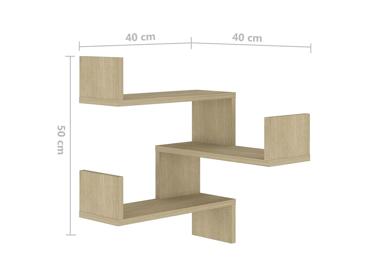 Étagère d'angle murale Chêne Sonoma 40x40x50 cm bois ingénierie