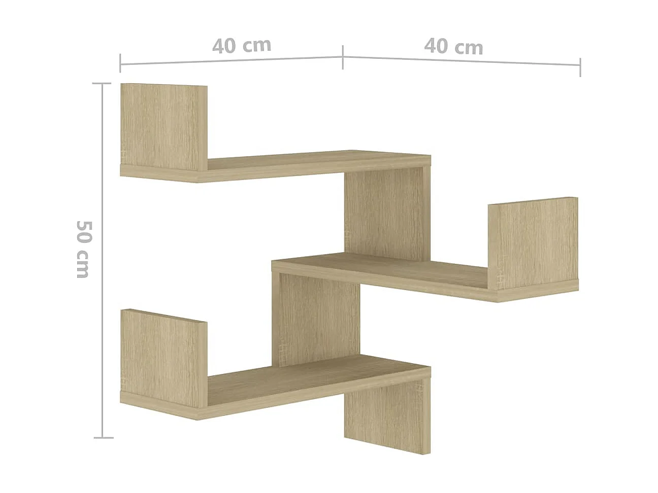 Étagère d'angle murale Chêne Sonoma 40x40x50 cm bois ingénierie