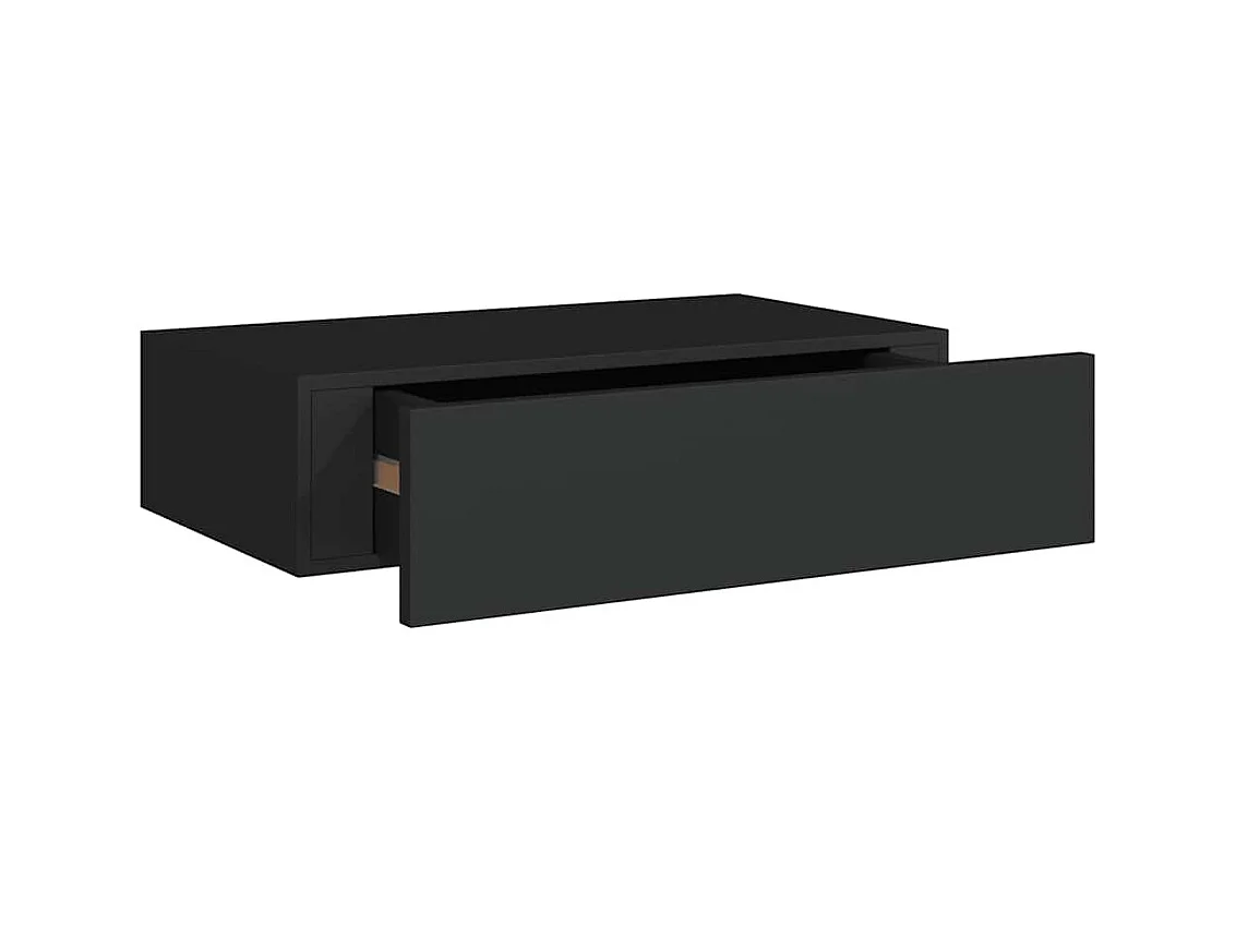 Mensole a muro per cassetti 2 pz nere 40x23,5x10 cm MDF