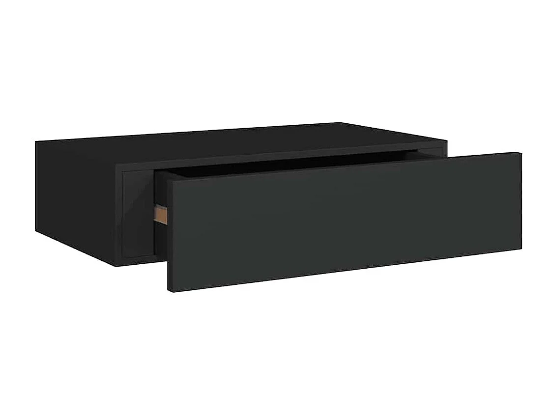 Étagères à tiroirs murales 2 pcs noir 40x23,5x10 cm MDF