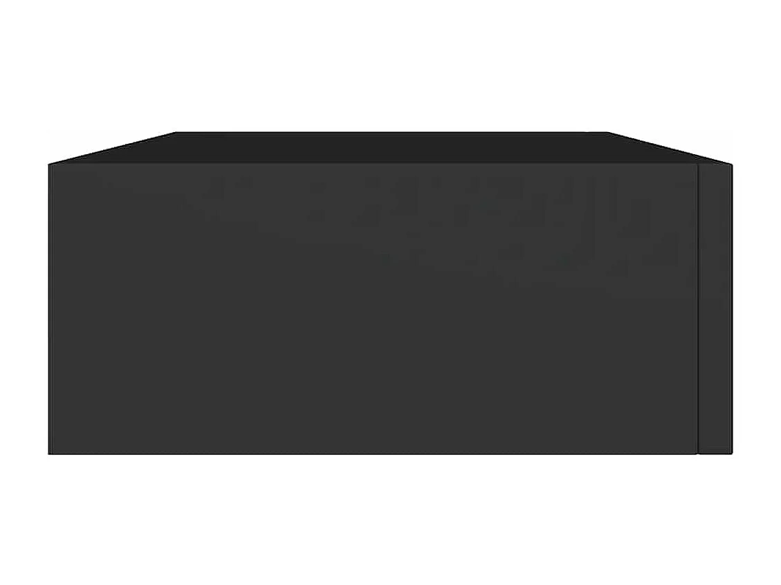Étagères à tiroirs murales 2 pcs noir 40x23,5x10 cm MDF