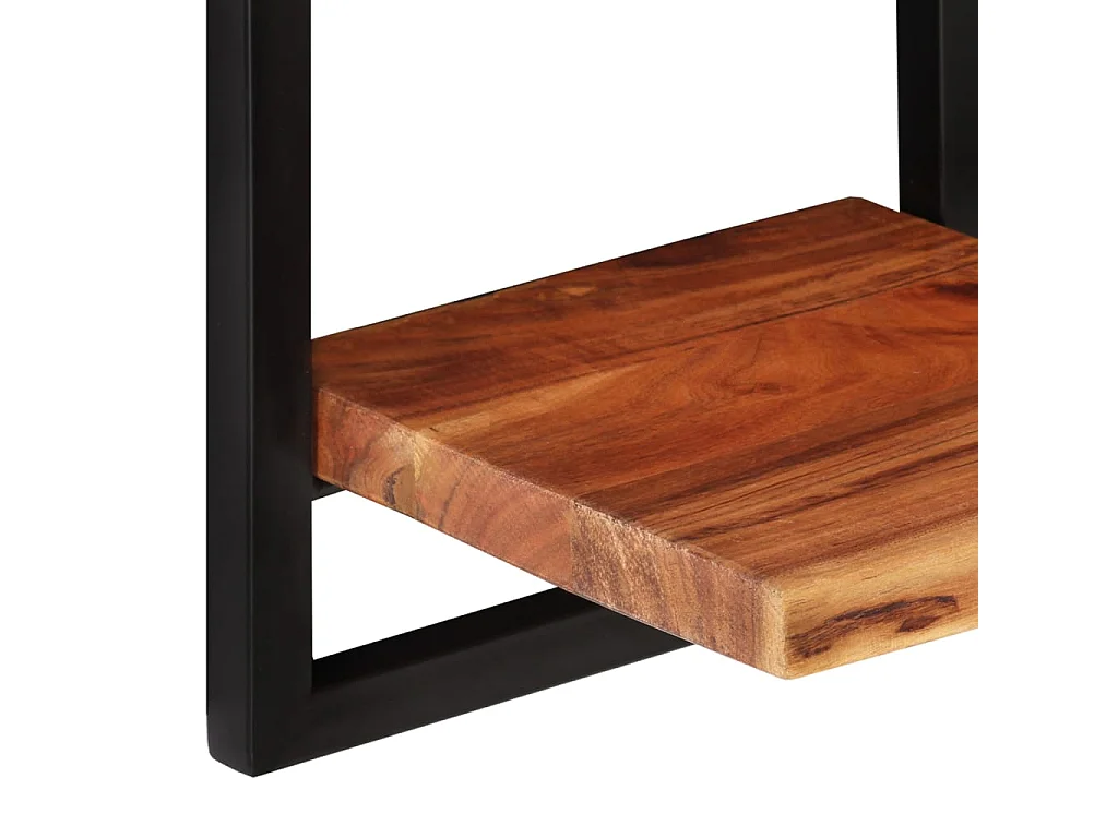 Mensole da parete 2 pz 25x25x75 cm Legno di acacia e acciaio